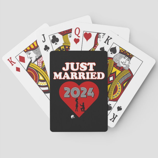 Jeu De Cartes Just Married 2024 Personnalisable Cartes de Jeu (dos)