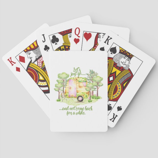 Jeu De Cartes "Juste partons" - rétro caravane de campeur (dos)