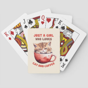 Jeu De Cartes Juste une fille qui aime les chats et le café (2)