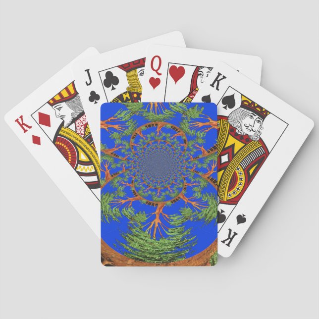 Jeu De Cartes Kaleidoscope Acacia Arbre Art Imprimer/Graphique (dos)