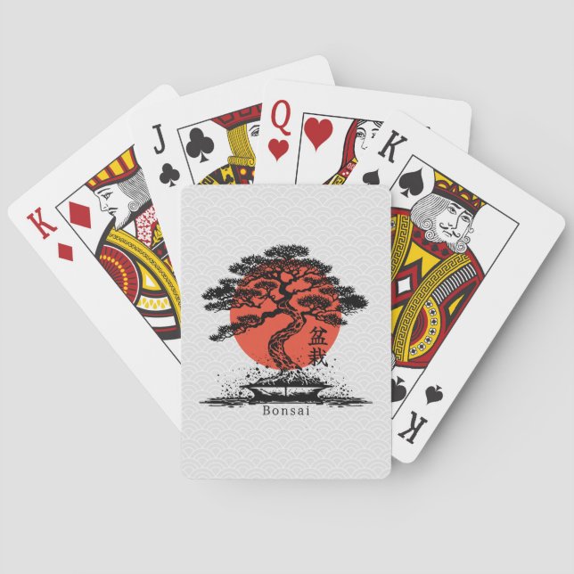 Jeu De Cartes Kanji japonais Bonsai Personnalisé (dos)