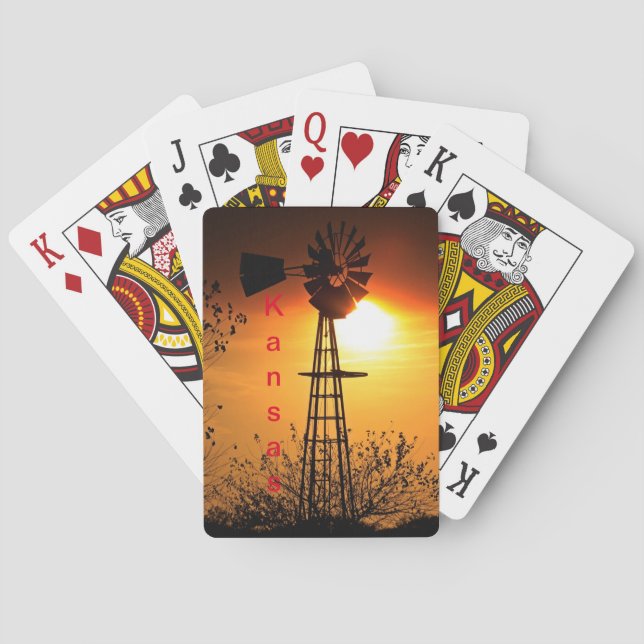 Jeu De Cartes Kansas Golden Sunset avec moulin à vent (dos)