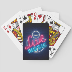 Jeu De Cartes Karaoke Neon Éclairage Mot Courbé Art Texte