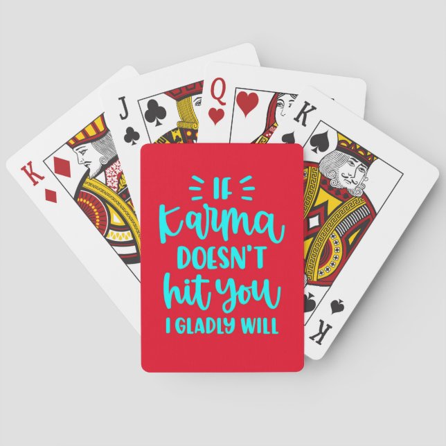 Jeu De Cartes Karma cite jouer aux cartes bleu rouge (dos)