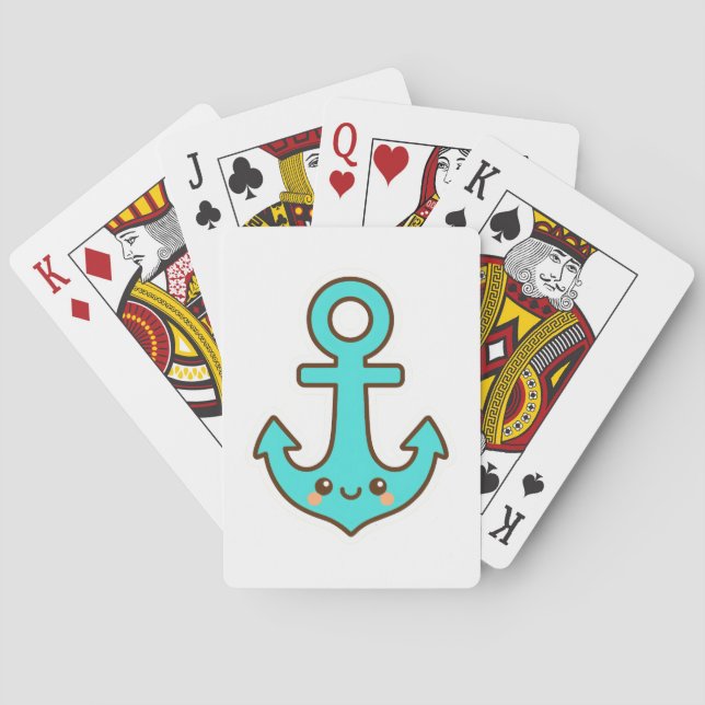 Jeu De Cartes Kawaii Ancre Turquoise - Whimsical & gai (dos)