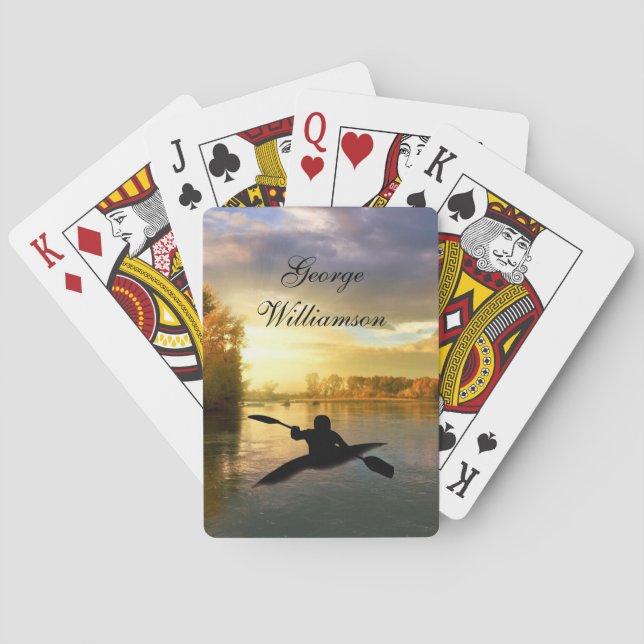 Jeu De Cartes Kayaking across sunset Lake - Personalize (dos)