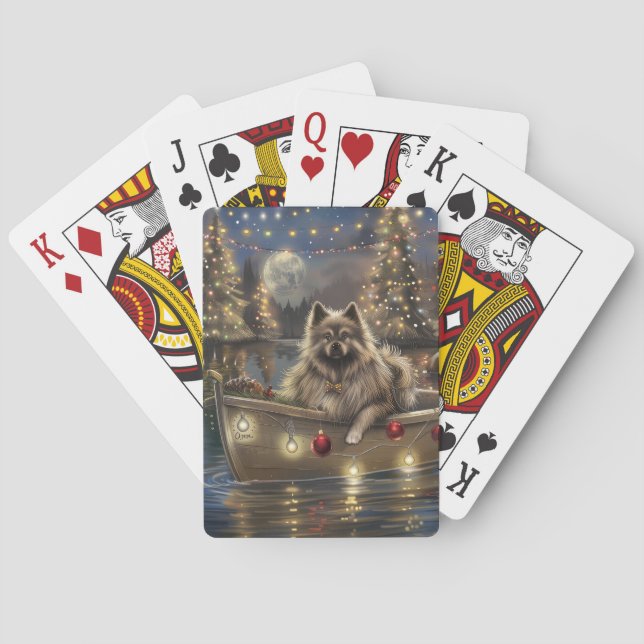 Jeu De Cartes Keeshond Noël Festive Voyage (dos)