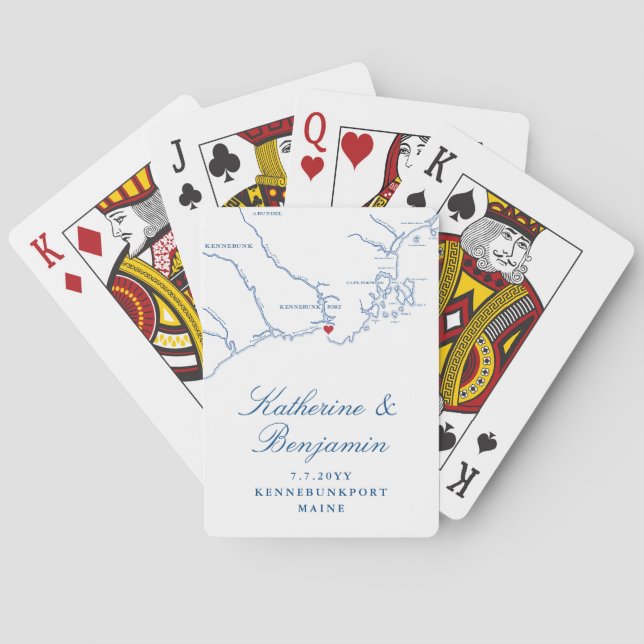 Jeu De Cartes Kennebunkport Maine Destination Mariage Faveur (dos)