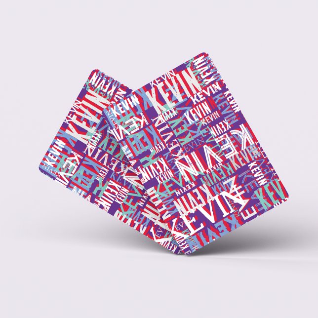 Jeu De Cartes Kevin Nom personnalisé Couleur violet moderne répé (Créateur téléchargé)