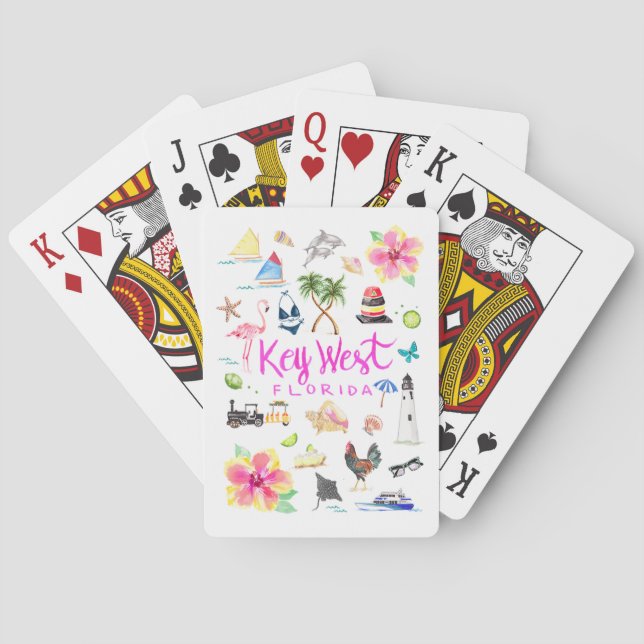 Jeu De Cartes Key West Florida Illustré Jouer des cartes (dos)