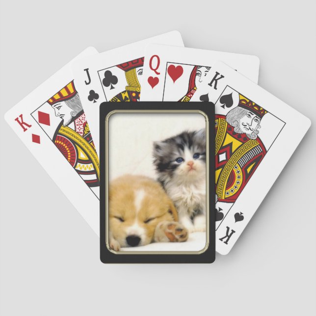 Jeu De Cartes Kitten et Chiot Photo Art Jouer des cartes (dos)