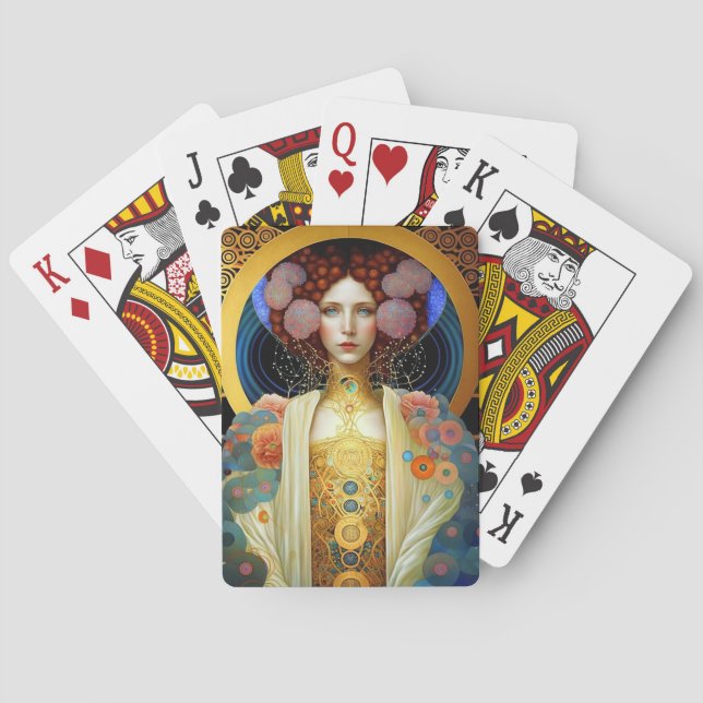 Jeu De Cartes Klimt Inspiré Queen Goddess Imaginaire Art (dos)