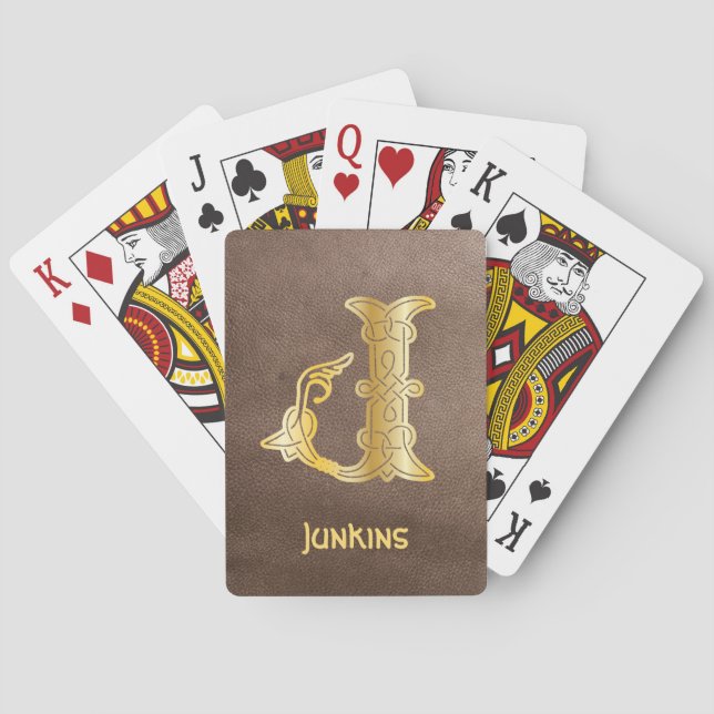 Jeu De Cartes Knot celtique 16e siècle Capitale décorative J (dos)