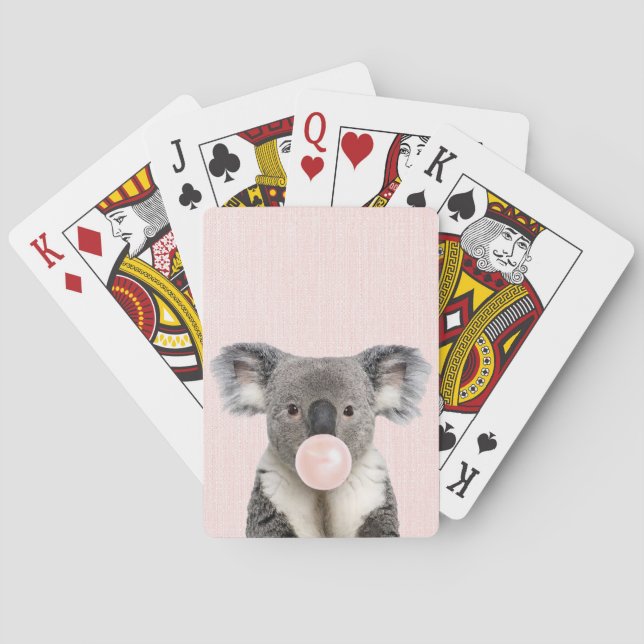 Jeu De Cartes Koala souffle une gomme à bulle rose (dos)