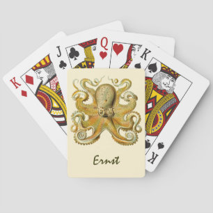 Jeu De Cartes Kraken vintage, Octopus Gamochonia, Ernst Haeckel