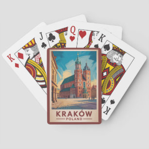Jeu De Cartes Krakow Pologne Illustration Art de Voyage Vintage