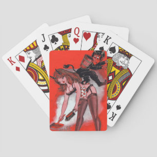 Jeu De Cartes La beauté et le Krampus Noël Vintage Noël