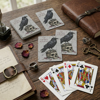Jeu De Cartes La Couronne Reste Gothique Crâne de Corbeau Académ