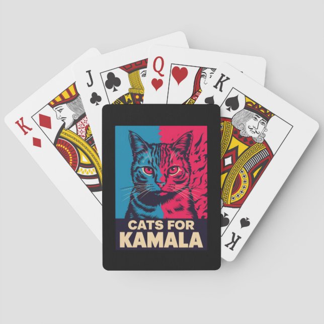 Jeu De Cartes La dame aux chats sans enfants vote Kamala Harris  (dos)