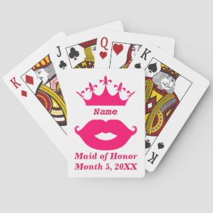 Jeu De Cartes La domestique d'honneur rose Tiara & Moustache Jou
