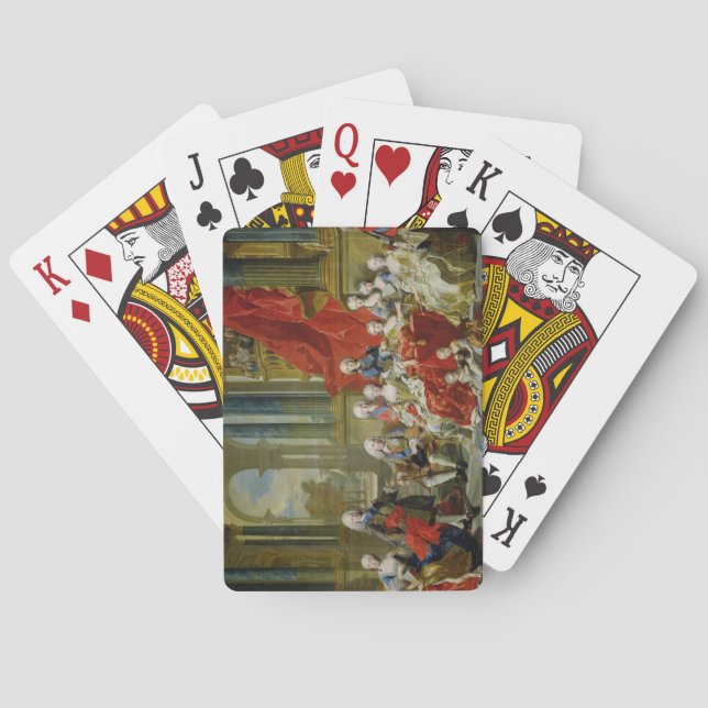 Jeu De Cartes La famille de Philip V, 1743 (huile sur toile) (dos)