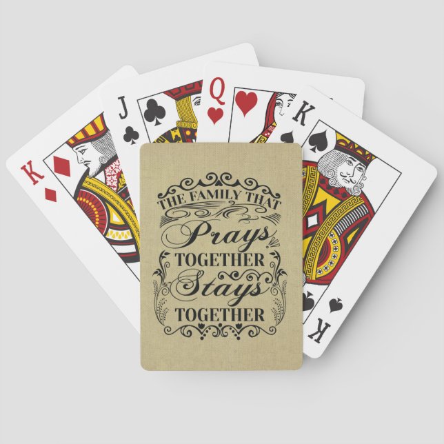 Jeu De Cartes La Famille prie ensemble pour qu'elle reste unie,  (dos)