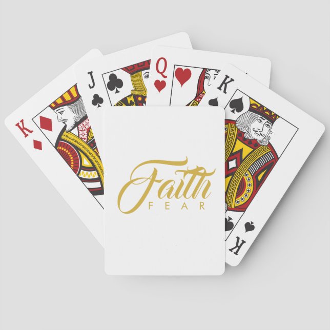 Jeu De Cartes La foi sur la peur or et blanc (dos)