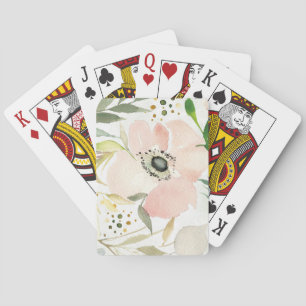 Jeu De Cartes La Joie du Blanc Motif Floral à l'Aquarelle