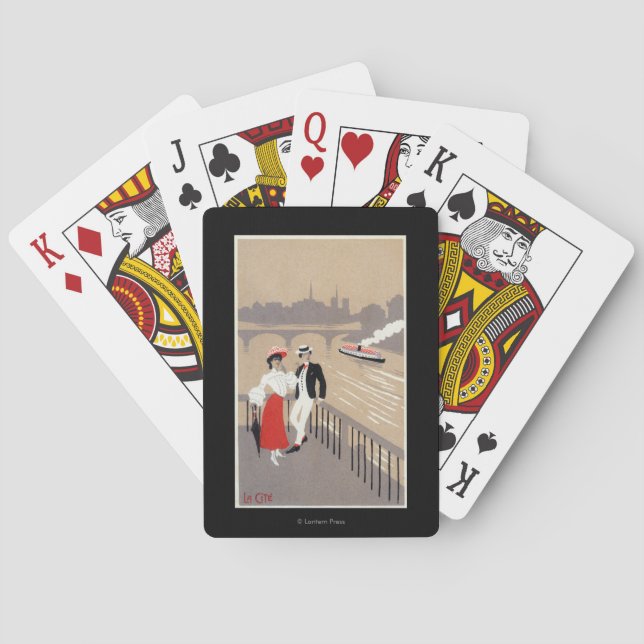 Jeu De Cartes La La citent la scène d'art déco (dos)