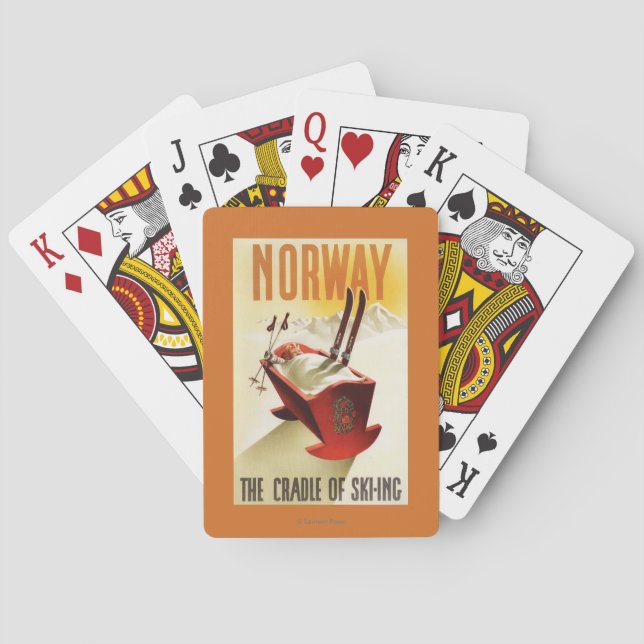 Jeu De Cartes La Norvège - le berceau du ski (dos)