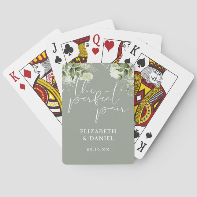 Jeu De Cartes La paire parfaite de verdure Faveur de mariage ver (dos)