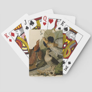 Jeu De Cartes La peinture d'Audubon d'un trio de Grouse Ruffed