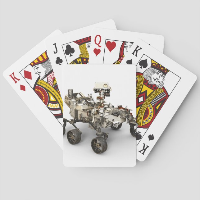 Jeu De Cartes La Persévérance Mars Rover Sur Arrière - plan Blan (dos)