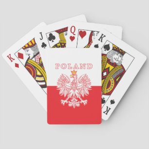 Jeu De Cartes La Pologne avec le polonais Eagle de rouge