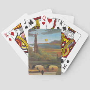 Jeu De Cartes La Seine et la Tour Eiffel au coucher du soleil pa