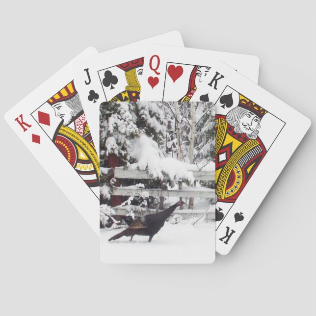 Jeu De Cartes La Turquie sauvage marche dans la neige jouer aux  (dos)