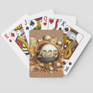 Jeu De Cartes La typographie d'or bonne année 2025