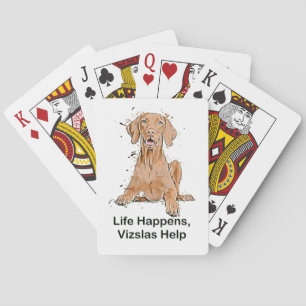 Jeu De Cartes La vie arrive, les Vizslas aident - Dessin animé