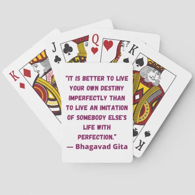 Jeu De Cartes La Vie Avec Perfection Bhagavad Gita  (dos)