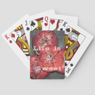 Jeu De Cartes La vie est douce : Apple et Floral Motif Design