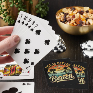 Jeu De Cartes La vie est meilleure à la plage vacances d'été rét