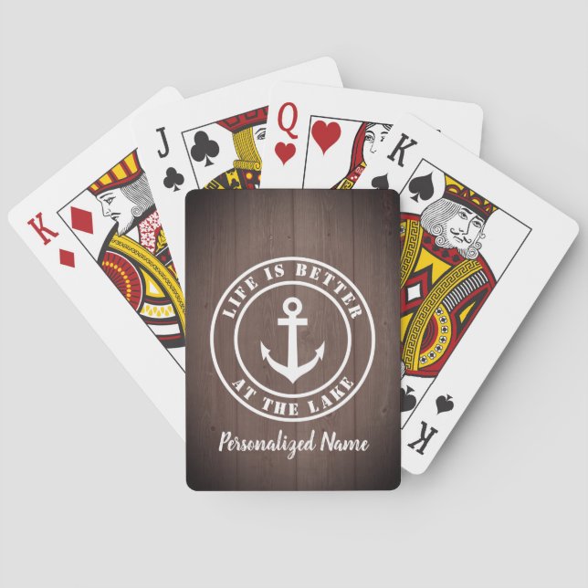 Jeu De Cartes La vie est meilleure au lac vélo personnalisé (dos)