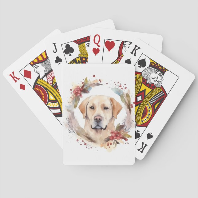 Jeu De Cartes Labrador Christmas Wreath Festive Pup (dos)