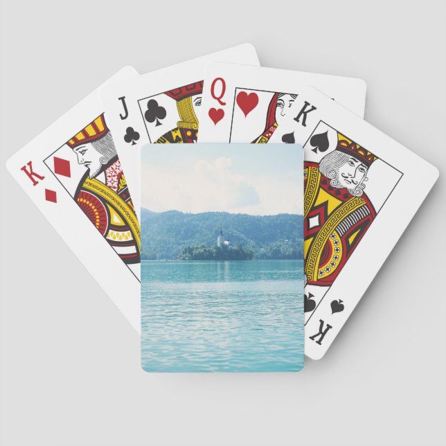 Jeu De Cartes Lac Bled Slovénie Pittoresque paysage photographie (dos)