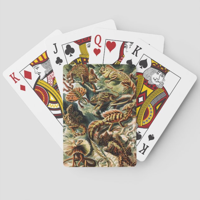 Jeu De Cartes Lacertilia Lizards par Ernst Haeckel (dos)