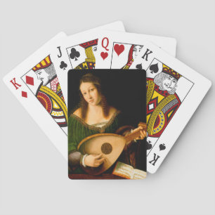 Jeu De Cartes Lady Jouer Lute Art Art Renaissance Peinture