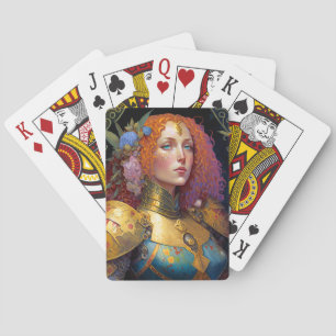 Jeu De Cartes Lady Knight Warrior Armor Imaginaire Art