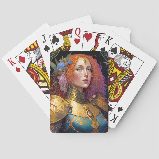 Jeu De Cartes Lady Knight Warrior Armor Imaginaire Art (dos)