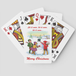 Jeu De Cartes Laissez-le neiger bonhomme et enfants/Noël