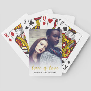 Jeu De Cartes L'amour est l'amour   Gold Script Overlay Photo